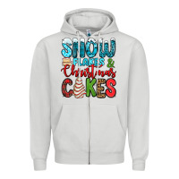 Dove Grey snow flakes and Christmas cakes Zipper Hoodie - Jasminsmagicworld