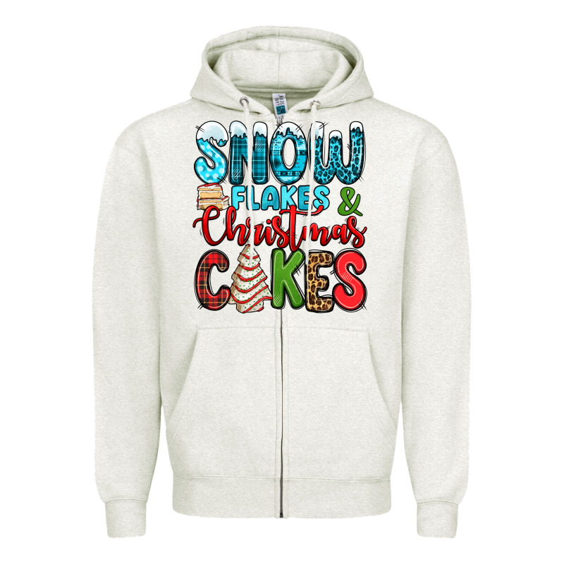 Snow Flakes And Christmas Cakes Zipper Hoodie by Jasminsmagicworld | Teevron