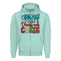 Seafoam snow flakes and Christmas cakes Zipper Hoodie - Jasminsmagicworld