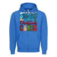 True Royal snow flakes and Christmas cakes Zipper Hoodie - Jasminsmagicworld