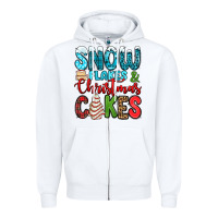 White snow flakes and Christmas cakes Zipper Hoodie - Jasminsmagicworld