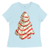 Baby Blue white christmas cake Ladies Tee - FaDigitalArtStudio