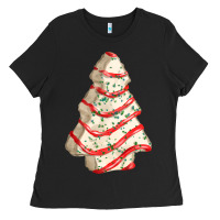 Black white christmas cake Ladies Tee - FaDigitalArtStudio