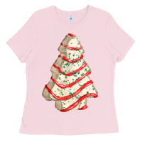 Bubblegum Pink white christmas cake Ladies Tee - FaDigitalArtStudio