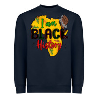 Navy i am black history Heavyweight Sweatshirt - MaliasSmallBusiness