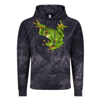 Cloud Black White Lipped Tree Frog Illustrations Vintage Hoodie - LillyAllenDesigns