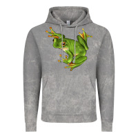 Cloud Rock White Lipped Tree Frog Illustrations Vintage Hoodie - LillyAllenDesigns
