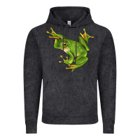 Vintage Arctic White Lipped Tree Frog Illustrations Vintage Hoodie - LillyAllenDesigns
