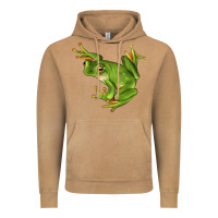 White Lipped Tree Frog Illustrations Vintage Hoodie | Teevron