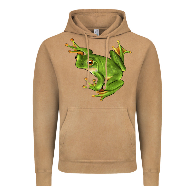 White Lipped Tree Frog Illustrations Vintage Hoodie by LillyAllenDesigns | Teevron