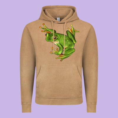White Lipped Tree Frog Illustrations Vintage Hoodie Designed By Lillyallendesigns