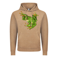 Vintage Coffee White Lipped Tree Frog Illustrations Vintage Hoodie - LillyAllenDesigns