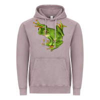 Vintage Zinc White Lipped Tree Frog Illustrations Vintage Hoodie - LillyAllenDesigns