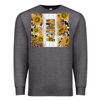 Charcoal Heather western mother's day mini with cowhide and sunflowers tumbler tbs Premium Sweatshirt - TumblerDesignByShophia
