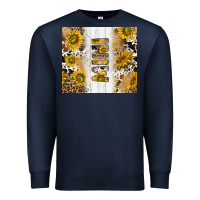 Navy western mother's day mini with cowhide and sunflowers tumbler tbs Premium Sweatshirt - TumblerDesignByShophia