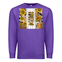 Purple western mother's day mini with cowhide and sunflowers tumbler tbs Premium Sweatshirt - TumblerDesignByShophia