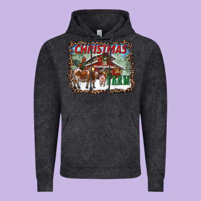 Christmas On The Farm Vintage Hoodie Designed By Ranaportraitstore