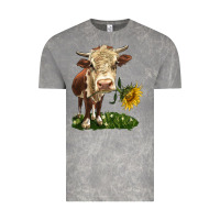 Cloud Rock hereford heifer with sunflower Vintage Tee - LillyAllenDesigns