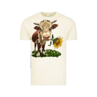 Vintage Arctic hereford heifer with sunflower Vintage Tee - LillyAllenDesigns