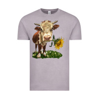 Vintage Zinc hereford heifer with sunflower Vintage Tee - LillyAllenDesigns