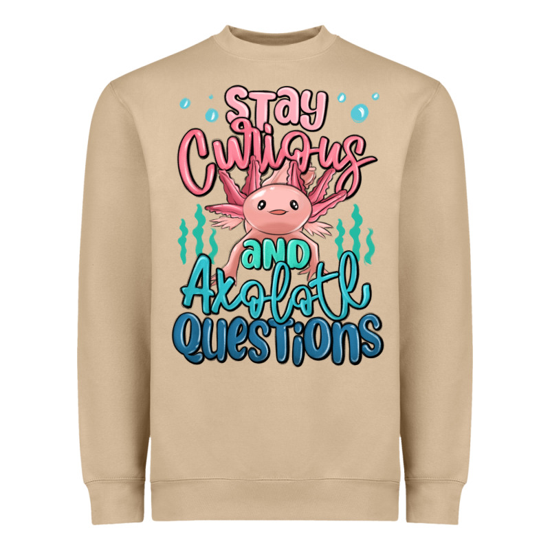 Stay Curious And Axolotl Questions Heavyweight Sweatshirt by MaliasSmallBusiness | Teevron