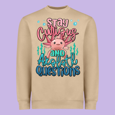 Stay Curious And Axolotl Questions Heavyweight Sweatshirt Designed By Maliassmallbusiness
