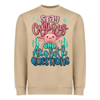 Mushroom stay curious and axolotl questions Heavyweight Sweatshirt - MaliasSmallBusiness