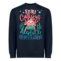 Navy stay curious and axolotl questions Heavyweight Sweatshirt - MaliasSmallBusiness