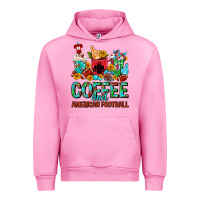 Fuchsia Pink Coffee And American Football Coffee Cups Urban Hoodie - FaDigitalArtStudio
