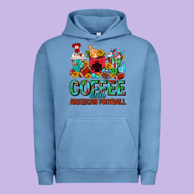 Coffee And American Football Coffee Cups Urban Hoodie Designed By Fadigitalartstudio