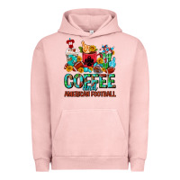 Pigment Salmon Coffee And American Football Coffee Cups Urban Hoodie - FaDigitalArtStudio