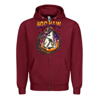 Burgundy boo haw Zipper Hoodie - BarkalooDesign