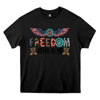Black freedom john Heavy Core Tee - CowhideDigitalArt