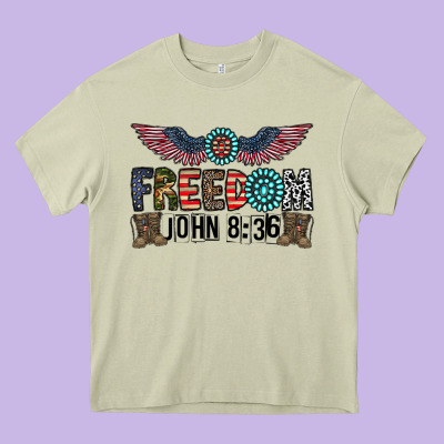 Freedom John Heavy Core Tee Designed By Cowhidedigitalart