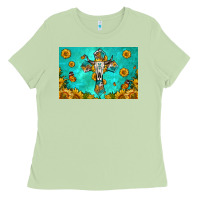 Matcha bull skull cross skinny metal can holder Ladies Tee - HRA Design Shop