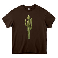 Chocolate Brown cactus Heavy Core Tee - BarkalooDesign