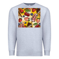 Heather Grey summer ice cream with fruits Premium Sweatshirt - TumblerDesignByShophia