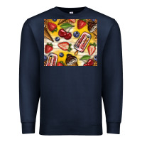 Navy summer ice cream with fruits Premium Sweatshirt - TumblerDesignByShophia