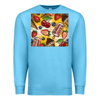 Ocean Blue summer ice cream with fruits Premium Sweatshirt - TumblerDesignByShophia