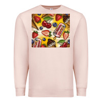 Pale Pink summer ice cream with fruits Premium Sweatshirt - TumblerDesignByShophia