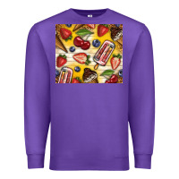 Purple summer ice cream with fruits Premium Sweatshirt - TumblerDesignByShophia