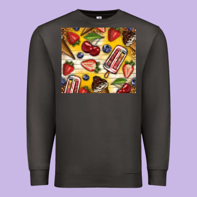 Summer Ice Cream With Fruits Premium Sweatshirt Designed By Tumblerdesignbyshophia