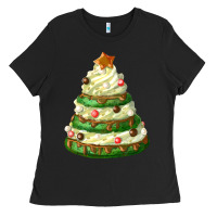 Black white christmas cookie cake Ladies Tee - FaDigitalArtStudio
