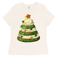 Bone white christmas cookie cake Ladies Tee - FaDigitalArtStudio