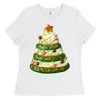 White white christmas cookie cake Ladies Tee - FaDigitalArtStudio