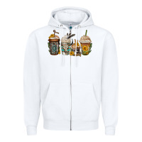 White bull skull western coffee cups Zipper Hoodie - Jasminsmagicworld