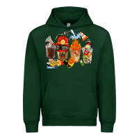 Forest Green Firefighter Coffee Cups Urban Hoodie - FaDigitalArtStudio