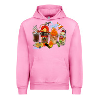 Fuchsia Pink Firefighter Coffee Cups Urban Hoodie - FaDigitalArtStudio