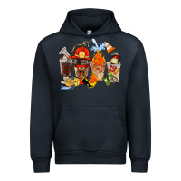 Navy Firefighter Coffee Cups Urban Hoodie - FaDigitalArtStudio