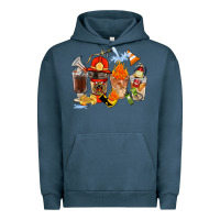 Pigment Midnight Navy Firefighter Coffee Cups Urban Hoodie - FaDigitalArtStudio